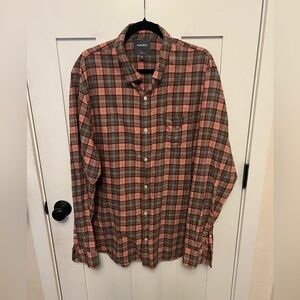 Bonobos Regular Fit Gray Pink Plaid Long Sleeve Button-Down Shirt Size XXL Long